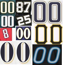 (image for)  Pro Football/Hockey/Baseball Numbers (6" & below) 